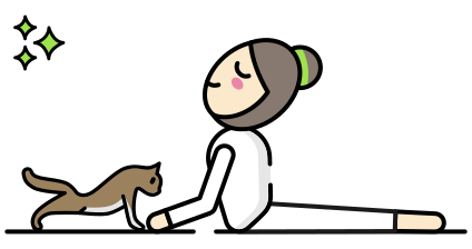 Yogadvisor - Character doing Yoga with his cat