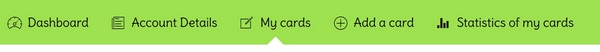 Yogadvisor Dashboard Manage my cards